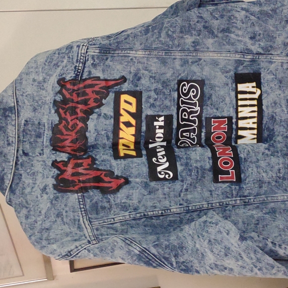 NWOT Mens sz xl Stone Washed Graphic Denim jacket - Picture 5 of 8